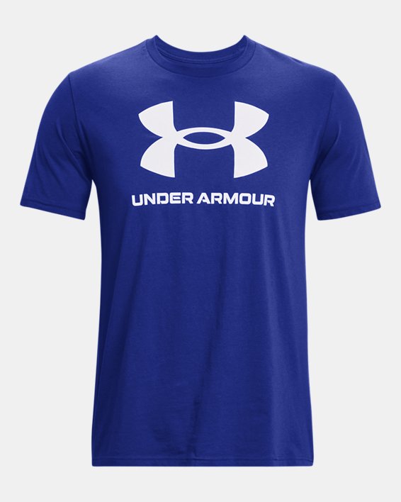 Men's UA Sportstyle Logo T-Shirt in Blue image number 4